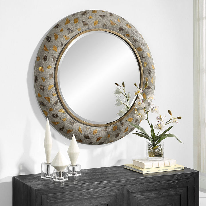 COPPER TERRAZZO ROUND MIRROR