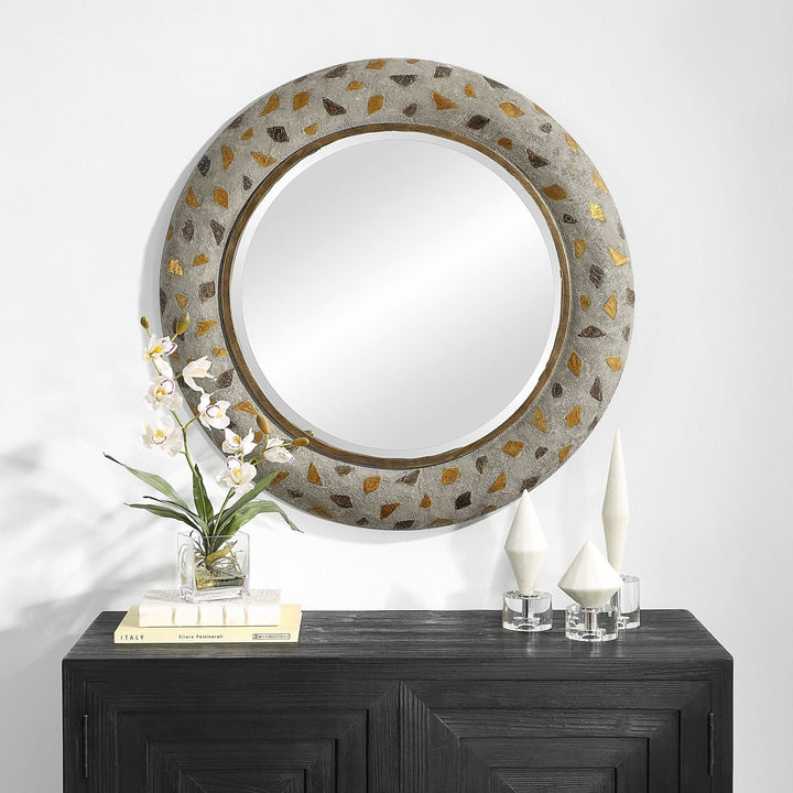 COPPER TERRAZZO ROUND MIRROR