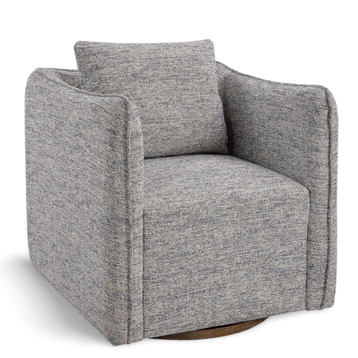 CORBEN SWIVEL CHAIR: BLUE + WHITE TWEED