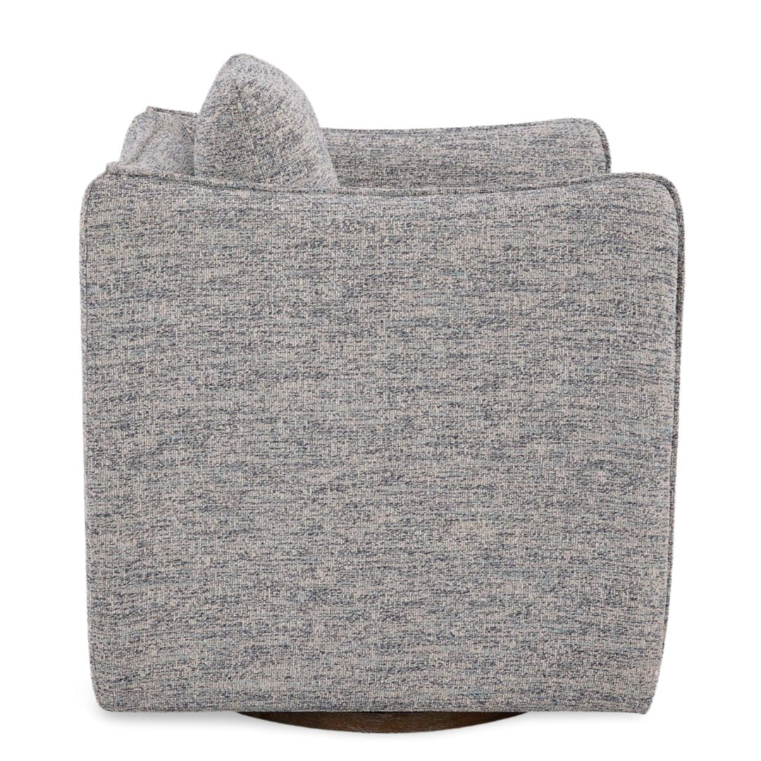 CORBEN SWIVEL CHAIR: BLUE + WHITE TWEED