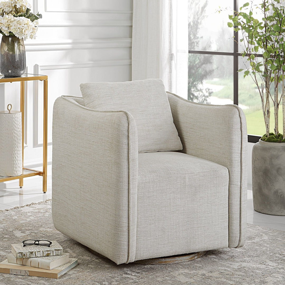 CORBEN SWIVEL CHAIR: NATURAL WHITE