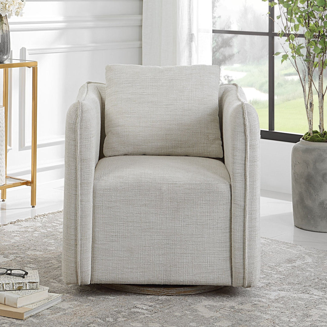 CORBEN SWIVEL CHAIR: NATURAL WHITE