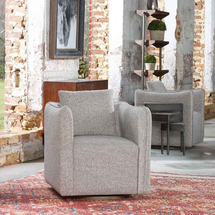 CORBEN SWIVEL CHAIR: STONE