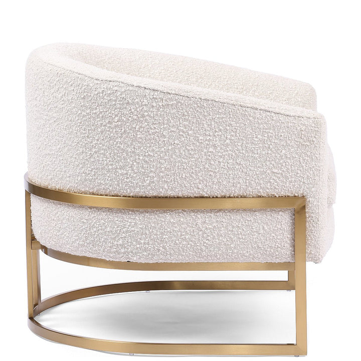 CORBIN CREAM BOUCLE + BRASS ACCENT CHAIR