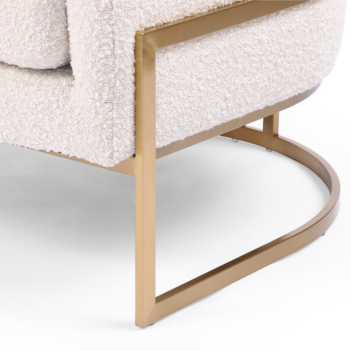 CORBIN CREAM BOUCLE + BRASS ACCENT CHAIR