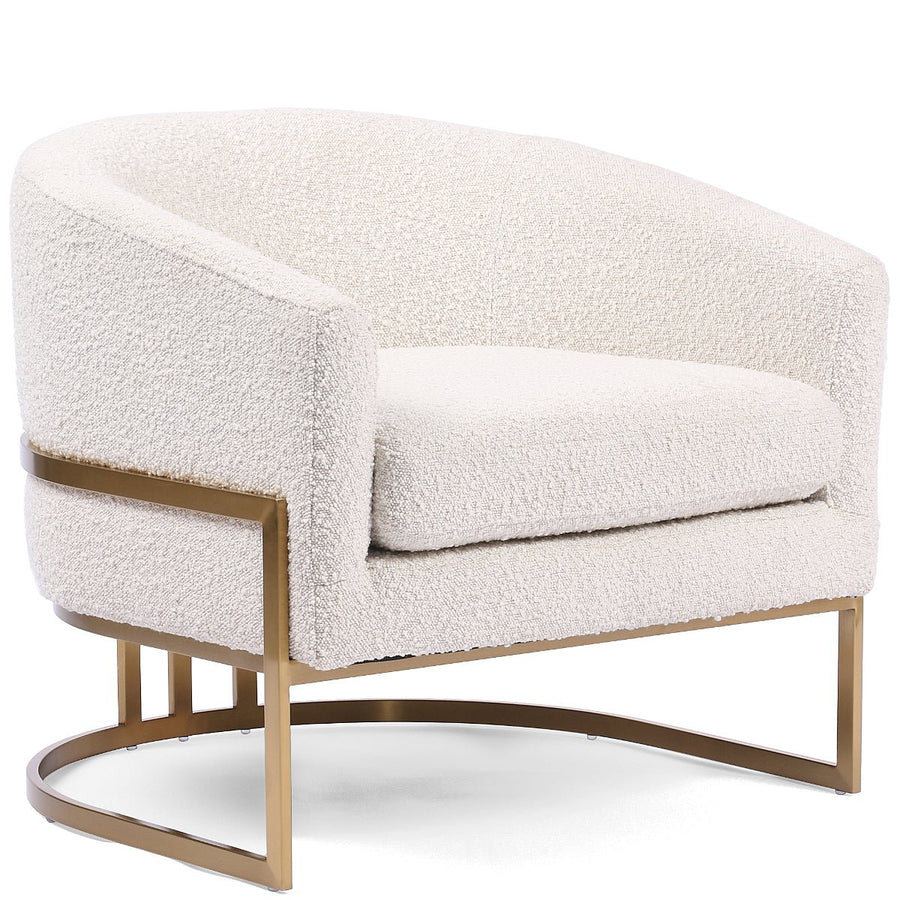 CORBIN CREAM BOUCLE + BRASS ACCENT CHAIR