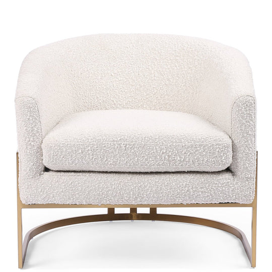 CORBIN CREAM BOUCLE + BRASS ACCENT CHAIR