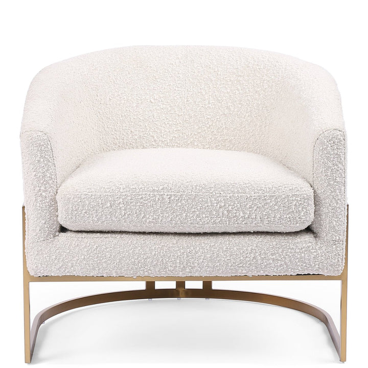 CORBIN CREAM BOUCLE + BRASS ACCENT CHAIR