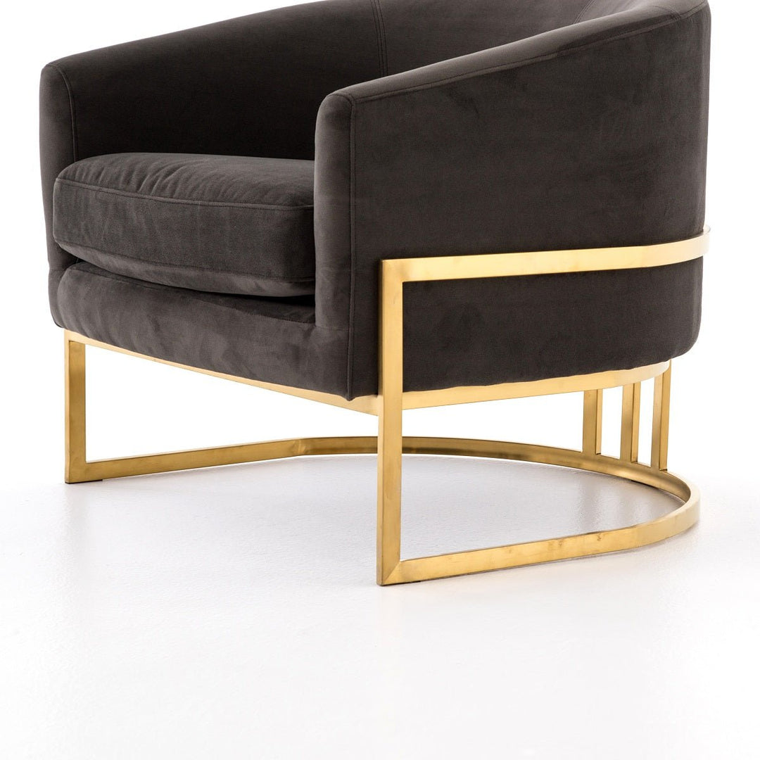 CORBIN VELVET + BRASS ACCENT CHAIR