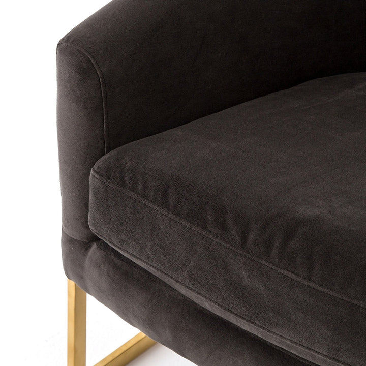 CORBIN VELVET + BRASS ACCENT CHAIR