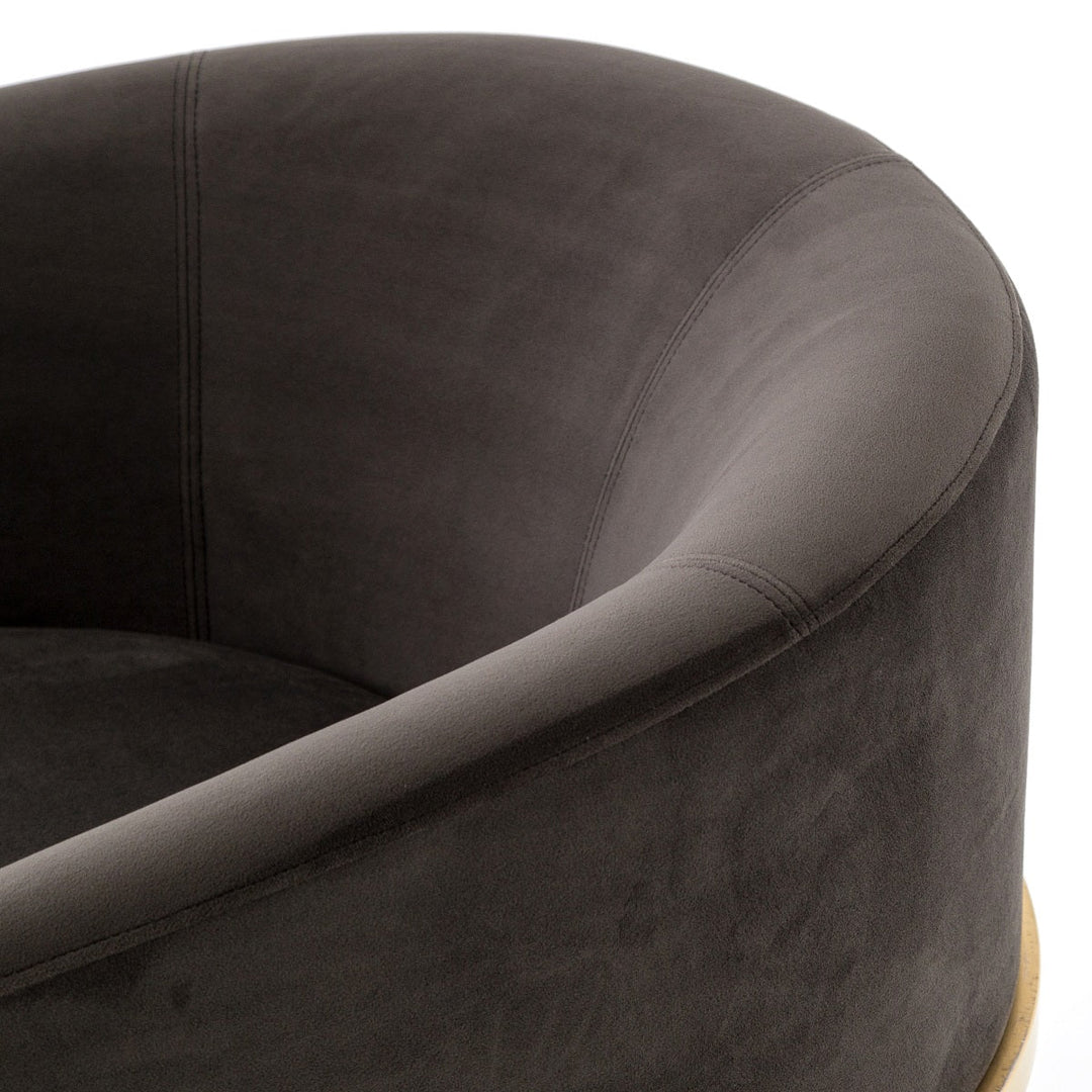 CORBIN VELVET + BRASS ACCENT CHAIR