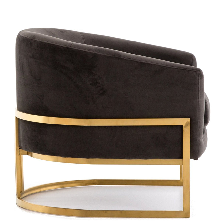 CORBIN VELVET + BRASS ACCENT CHAIR