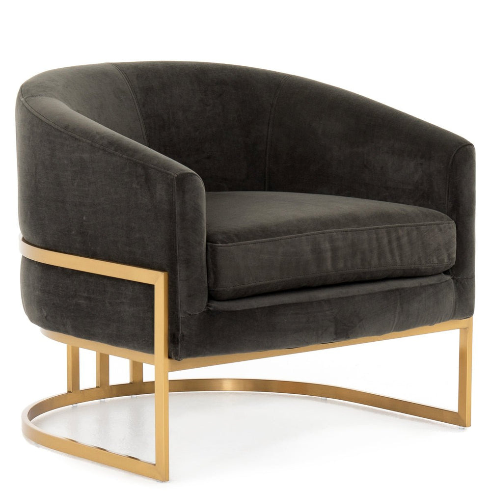 CORBIN VELVET + BRASS ACCENT CHAIR