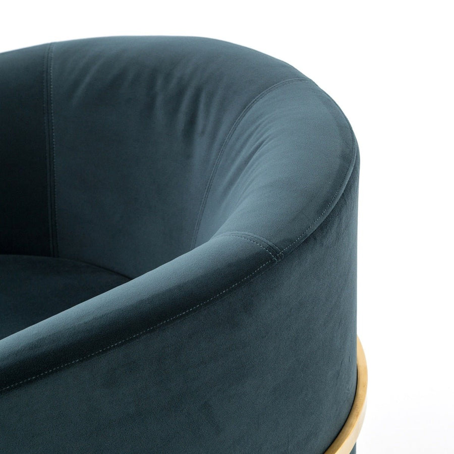 CORBIN VELVET + BRASS ACCENT CHAIR