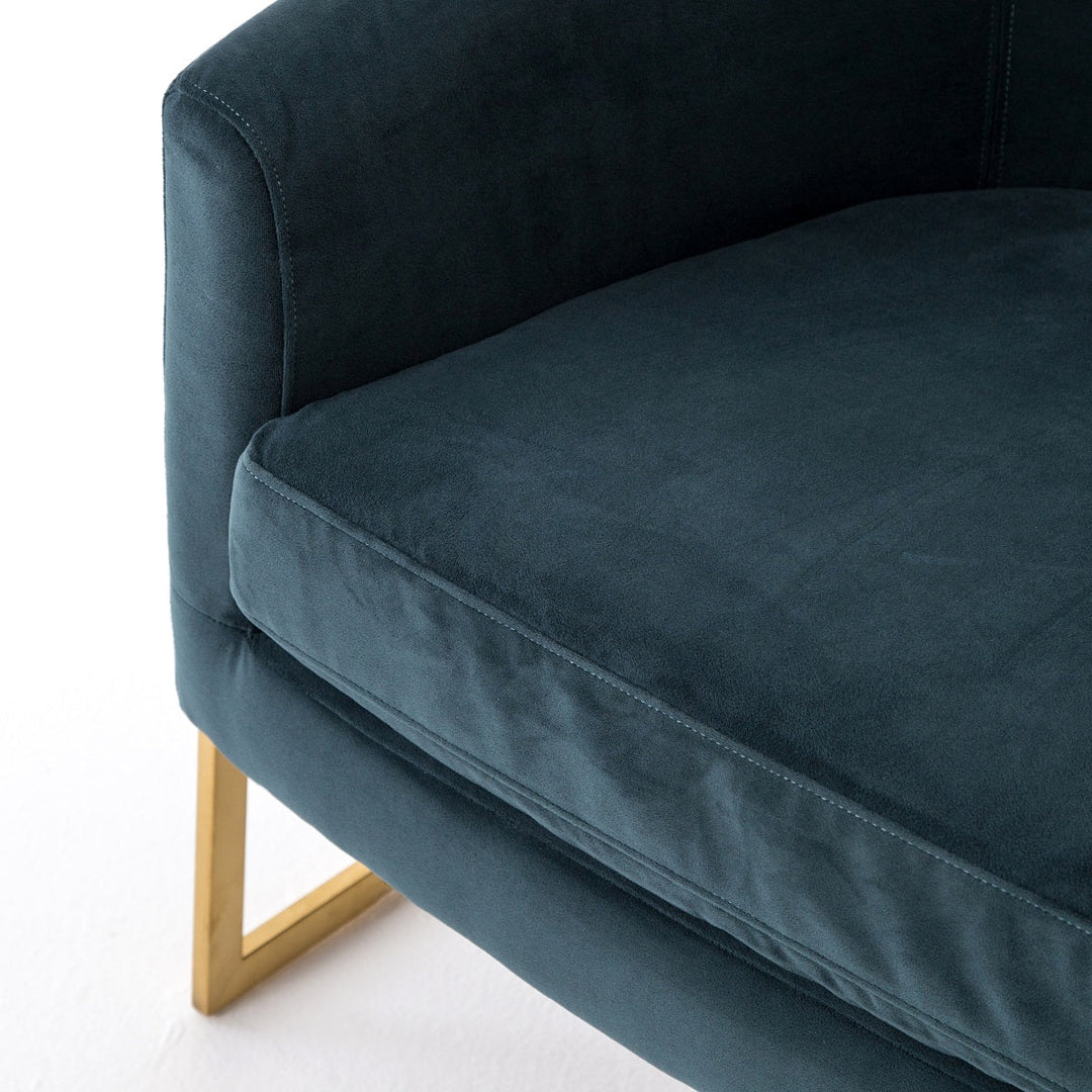 CORBIN VELVET + BRASS ACCENT CHAIR