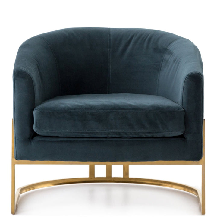 CORBIN VELVET + BRASS ACCENT CHAIR