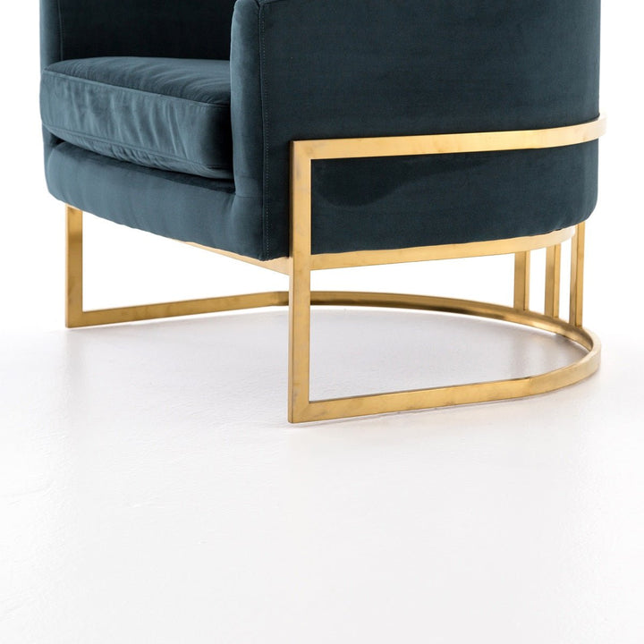 CORBIN VELVET + BRASS ACCENT CHAIR