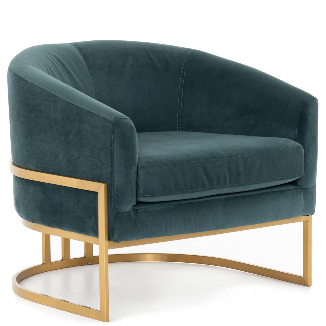 CORBIN VELVET + BRASS ACCENT CHAIR