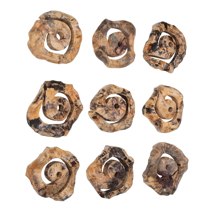CORKSCREW WOOD WALL DECOR | SET OF 9