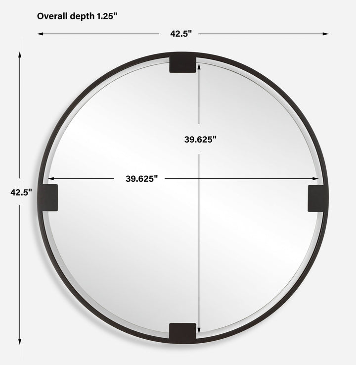 CORNELIA BLACK ROUND MIRROR
