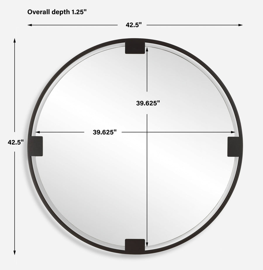 CORNELIA BLACK ROUND MIRROR