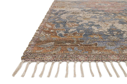 CORNELIA PRINTED JUTE + CHENILLE RUG: DENIM, MULTI