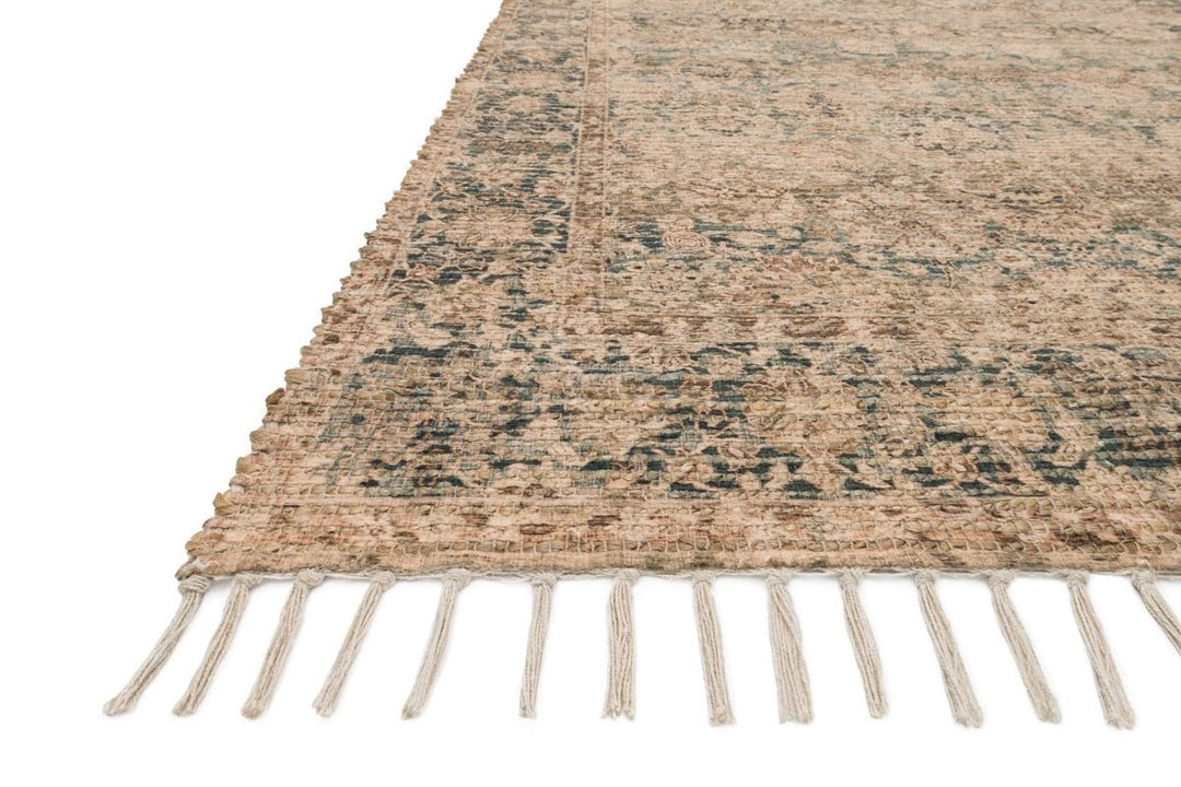 CORNELIA PRINTED JUTE + CHENILLE RUG: NATURAL, GREEN