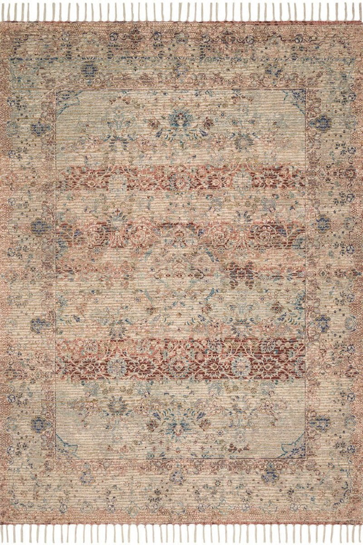 CORNELIA PRINTED JUTE + CHENILLE RUG: TERRACOTTA