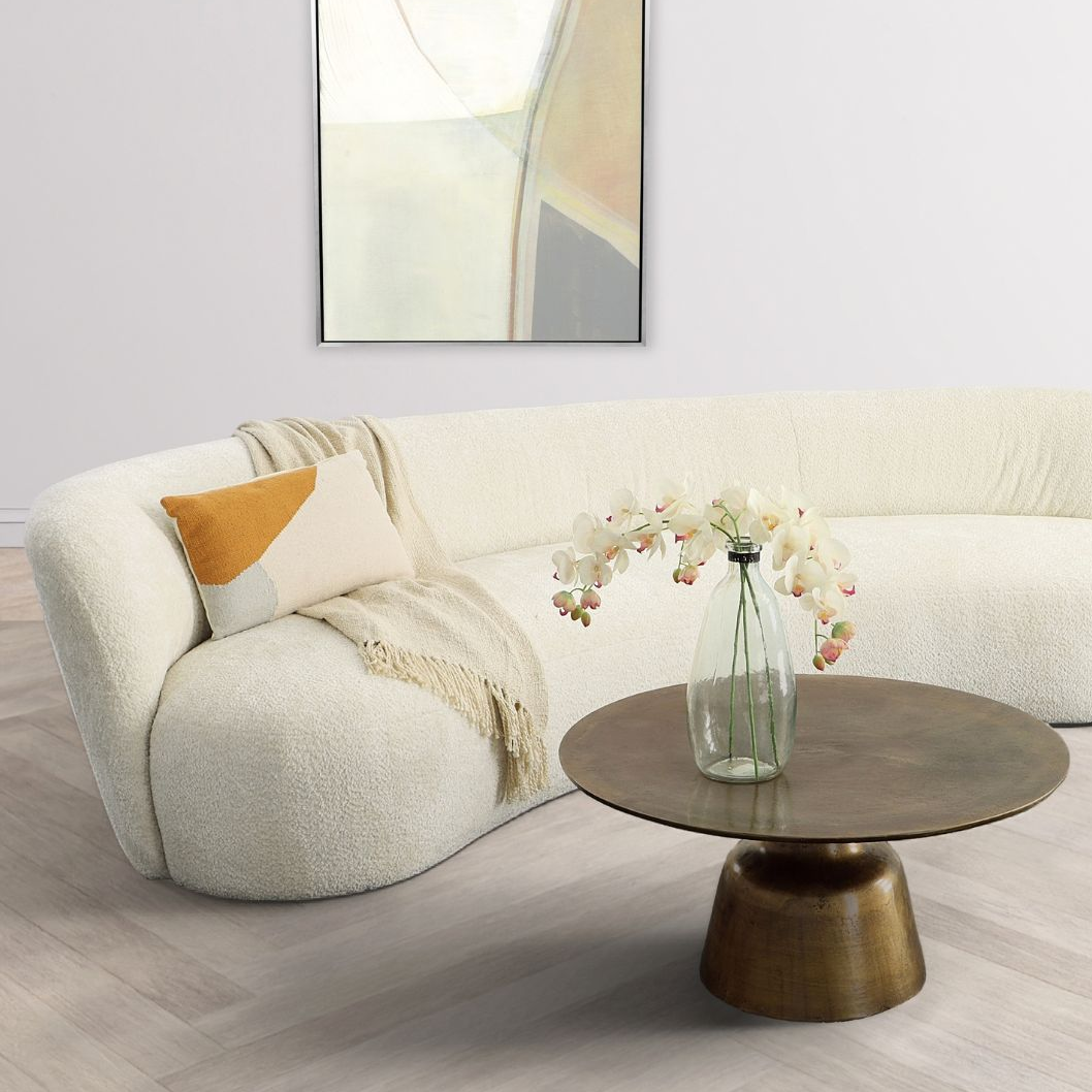 curved modern sofa cream