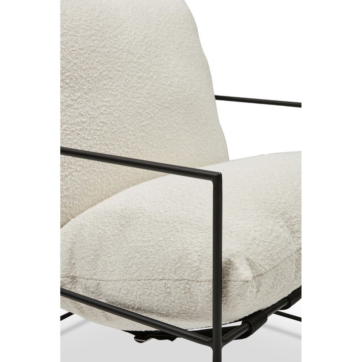 MIKEY INDUSTRIAL ARM CHAIR White Boucle