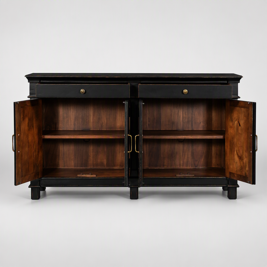 CRESSIDA 70" ANTIQUE BLACK SIDEBOARD