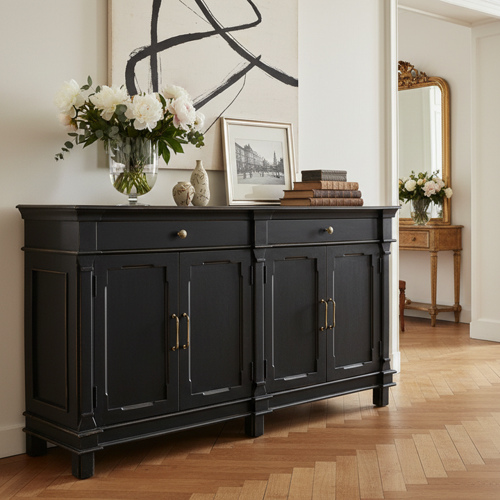 CRESSIDA 70" ANTIQUE BLACK SIDEBOARD