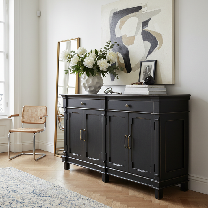 CRESSIDA 70" ANTIQUE BLACK SIDEBOARD