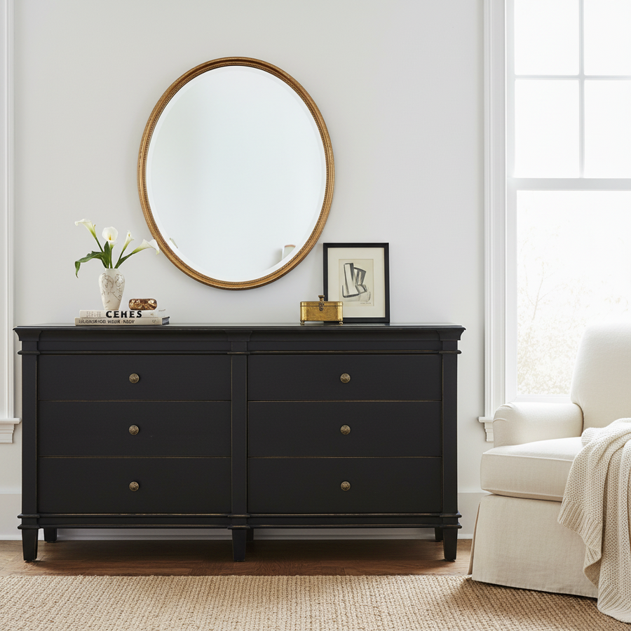 CRESSIDA DISTRESSED BLACK DRESSER