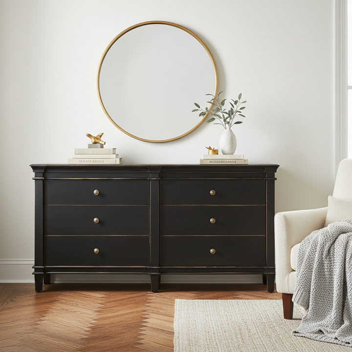 CRESSIDA DISTRESSED BLACK DRESSER
