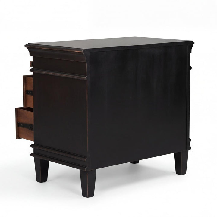 CRESSIDA DISTRESSED BLACK NIGHTSTAND