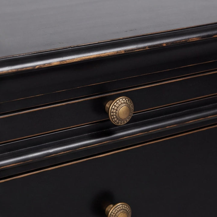 CRESSIDA DISTRESSED BLACK NIGHTSTAND
