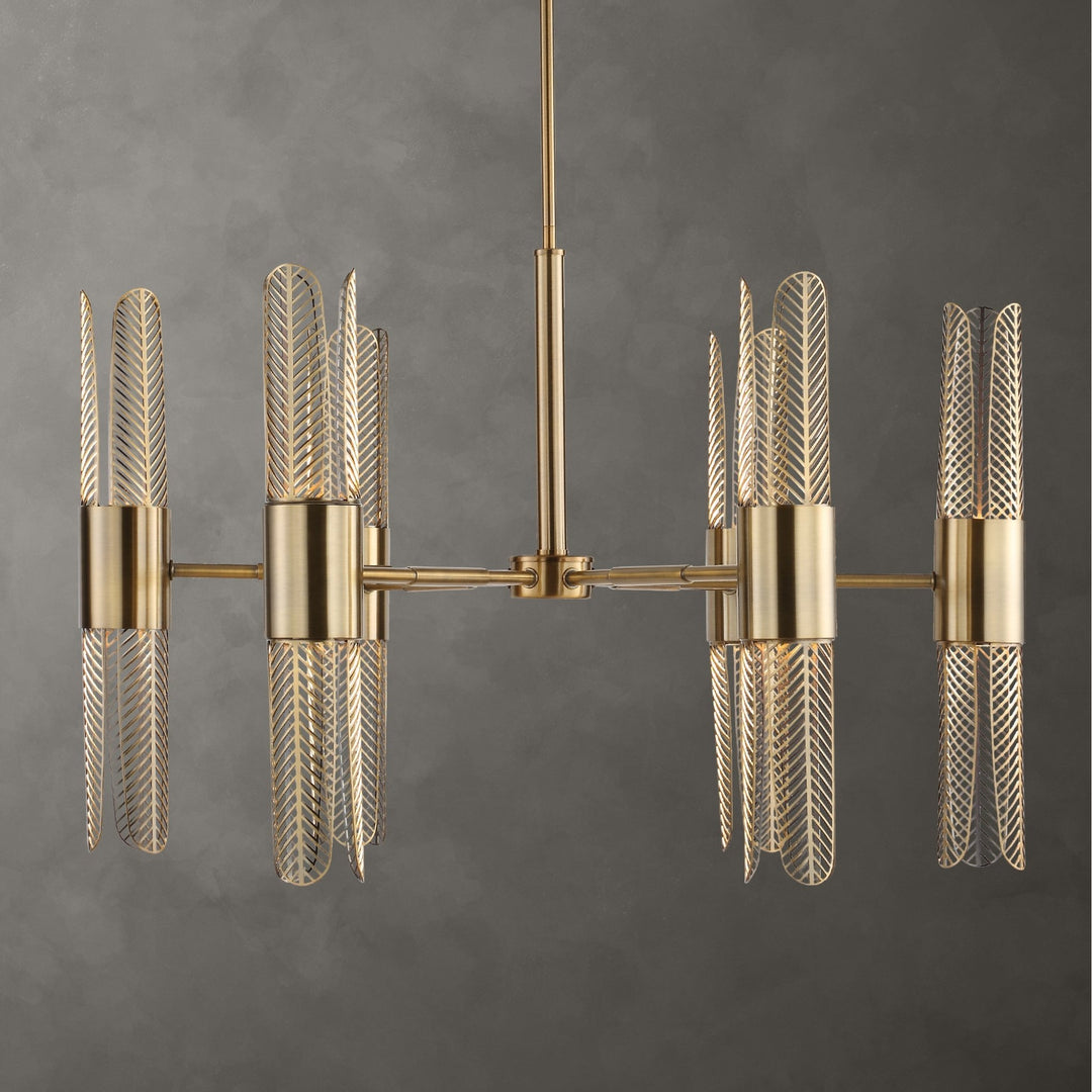 CRET 12 LIGHT BRASS CHANDELIER