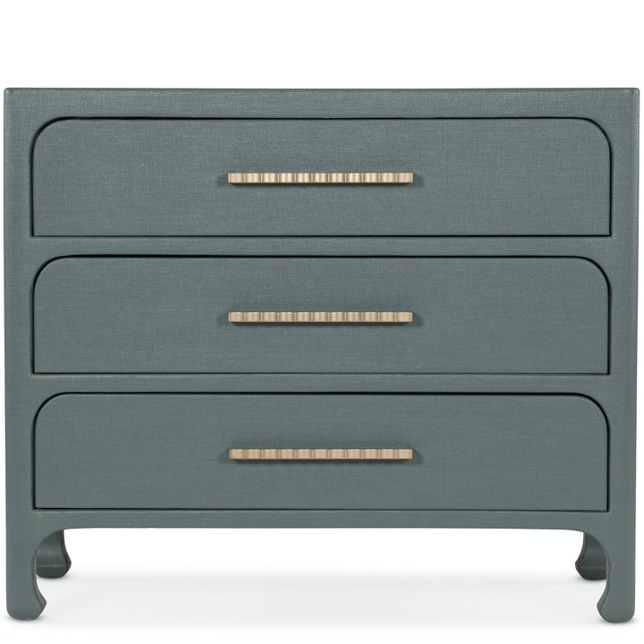 CRUISER LACQUERED GRASSCLOTH CHEST: REEF BLUE