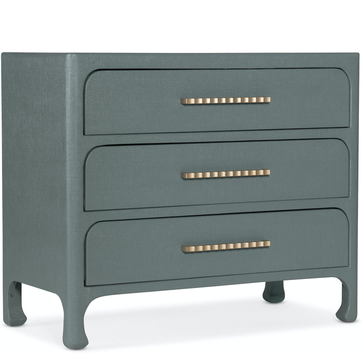 CRUISER LACQUERED GRASSCLOTH CHEST: REEF BLUE