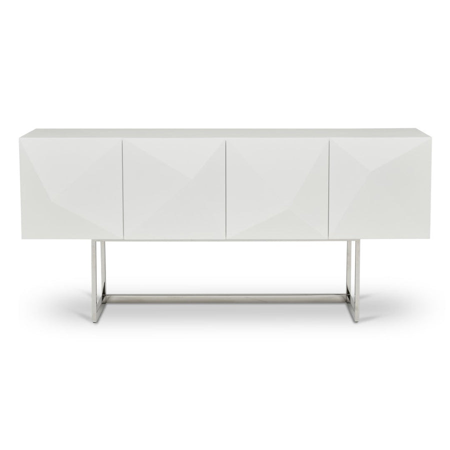 Cube White Lacquer Sideboard – Modern Geometric Storage – ShopDesignTap
