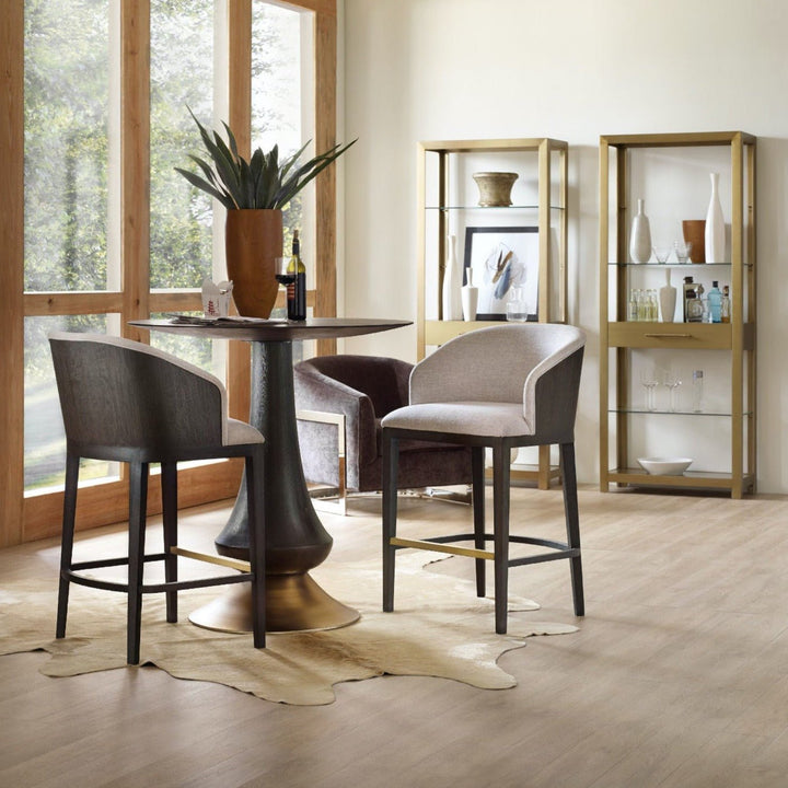 CURATA UPHOLSTERED BAR STOOL: OPAL