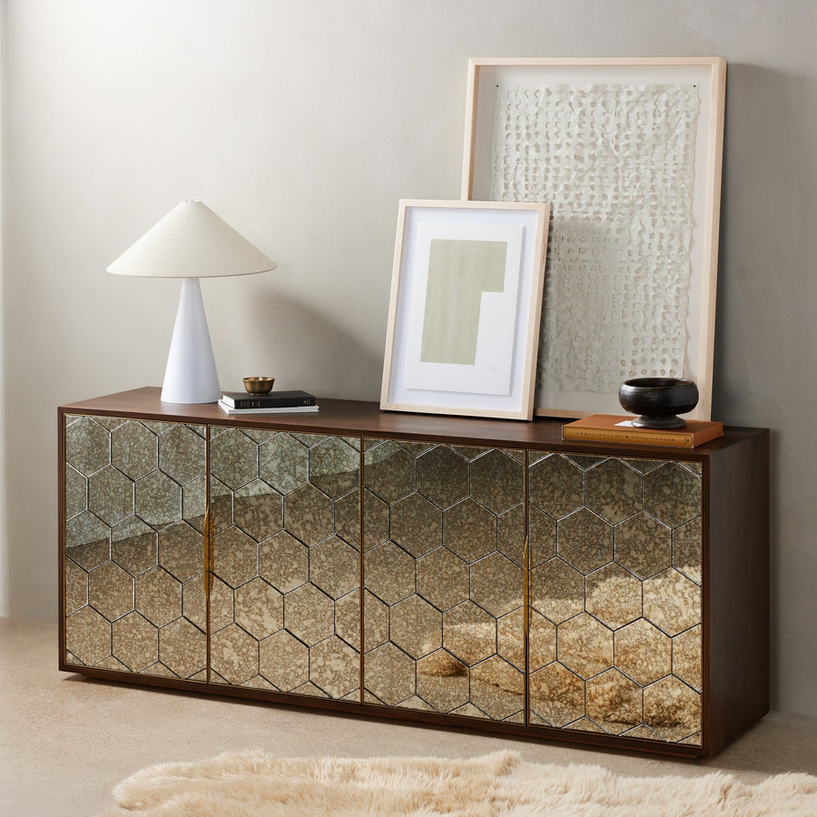 CYBIL ANTIQUE MIRROR MOSAIC SIDEBOARD