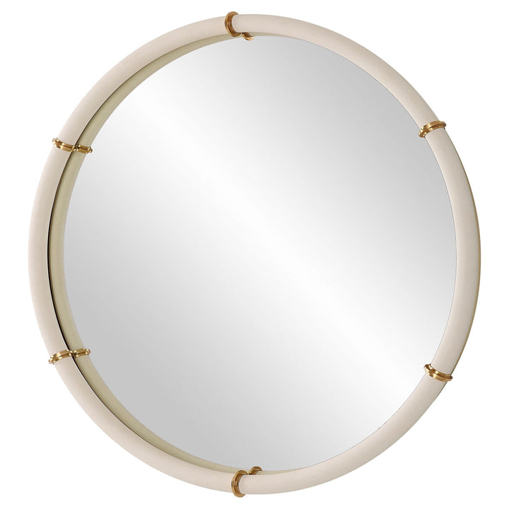 CYPRUS WHITE SHAGREEN ROUND MIRROR