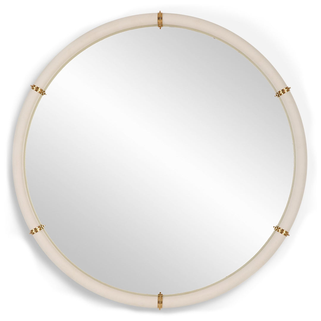 CYPRUS WHITE SHAGREEN ROUND MIRROR