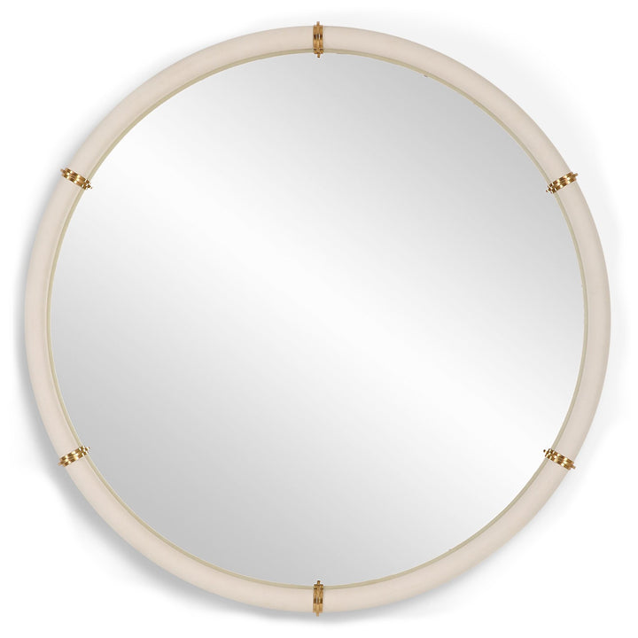 CYPRUS WHITE SHAGREEN ROUND MIRROR