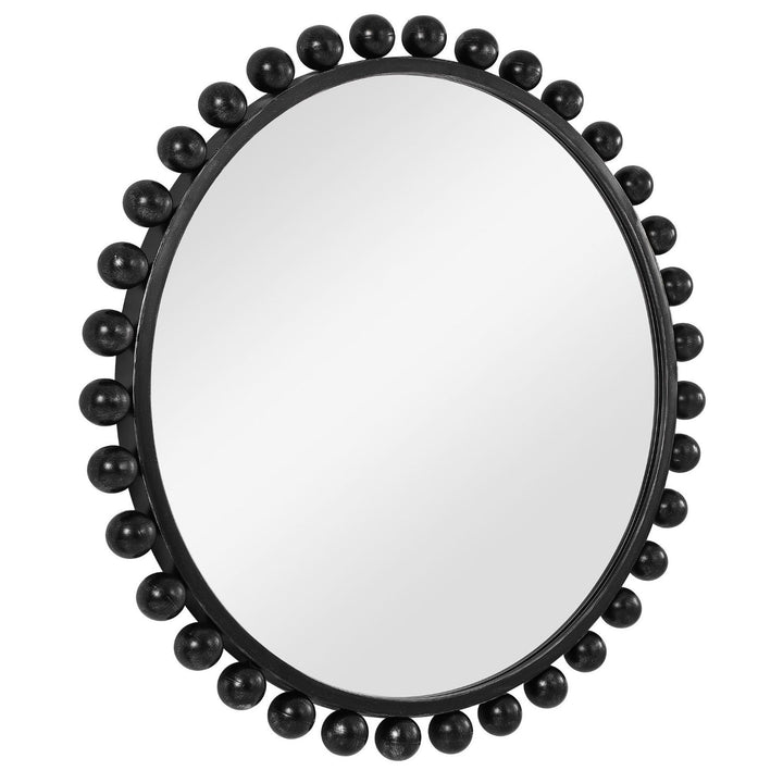 CYRA 44" ROUND MIRROR: BLACK