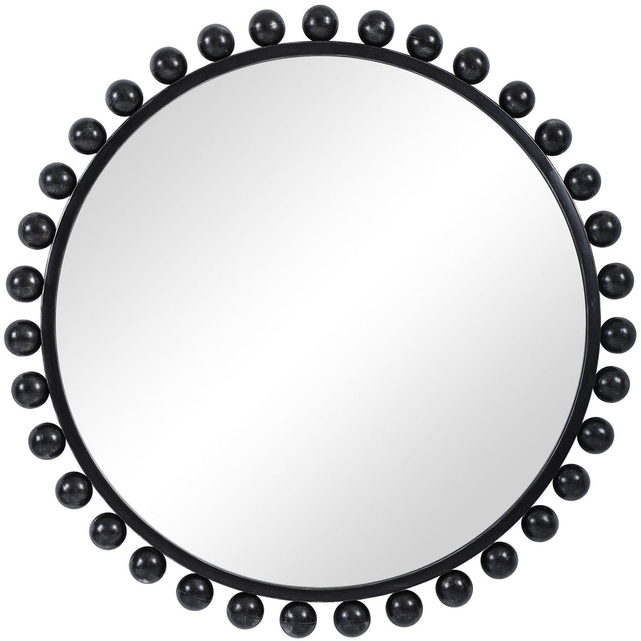 CYRA 44" ROUND MIRROR: BLACK