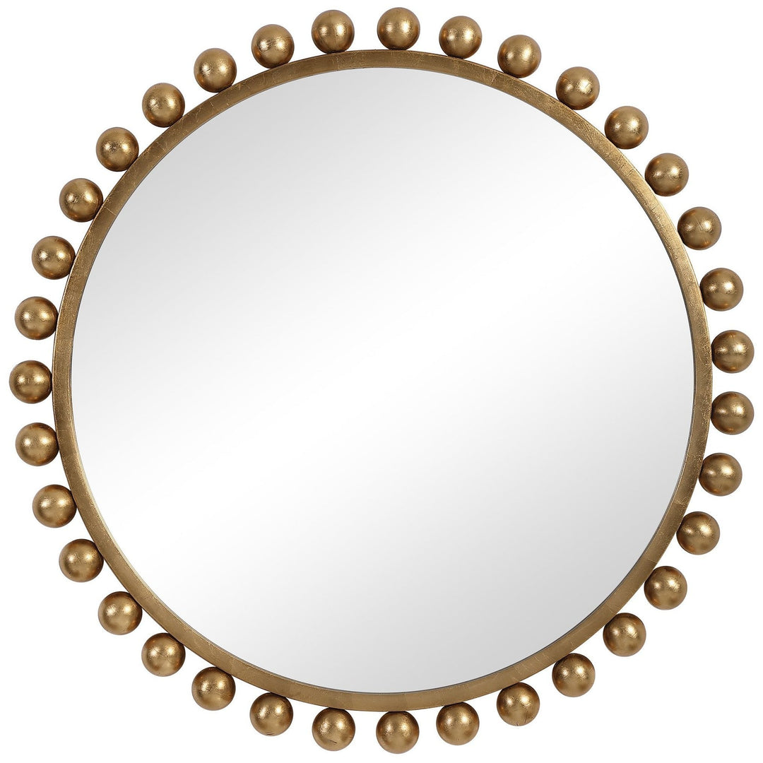 CYRA 44" ROUND MIRROR: GOLD LEAF