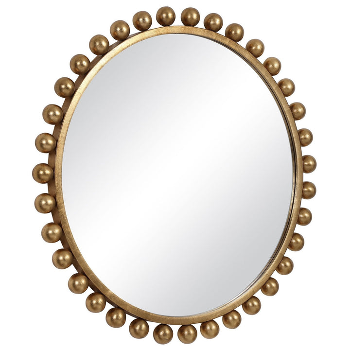 CYRA 44" ROUND MIRROR: GOLD LEAF